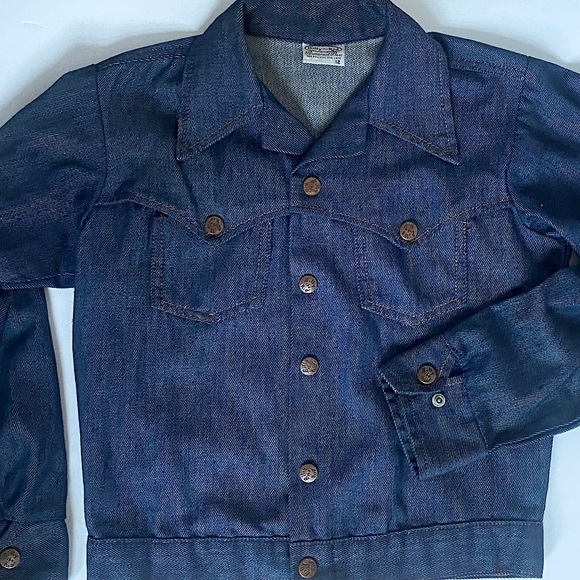 Vintage Other - Vintage Jacket Billy the Kid Size 10 - 12 Boy Girl 70s Dagger Collar Denim Jeans